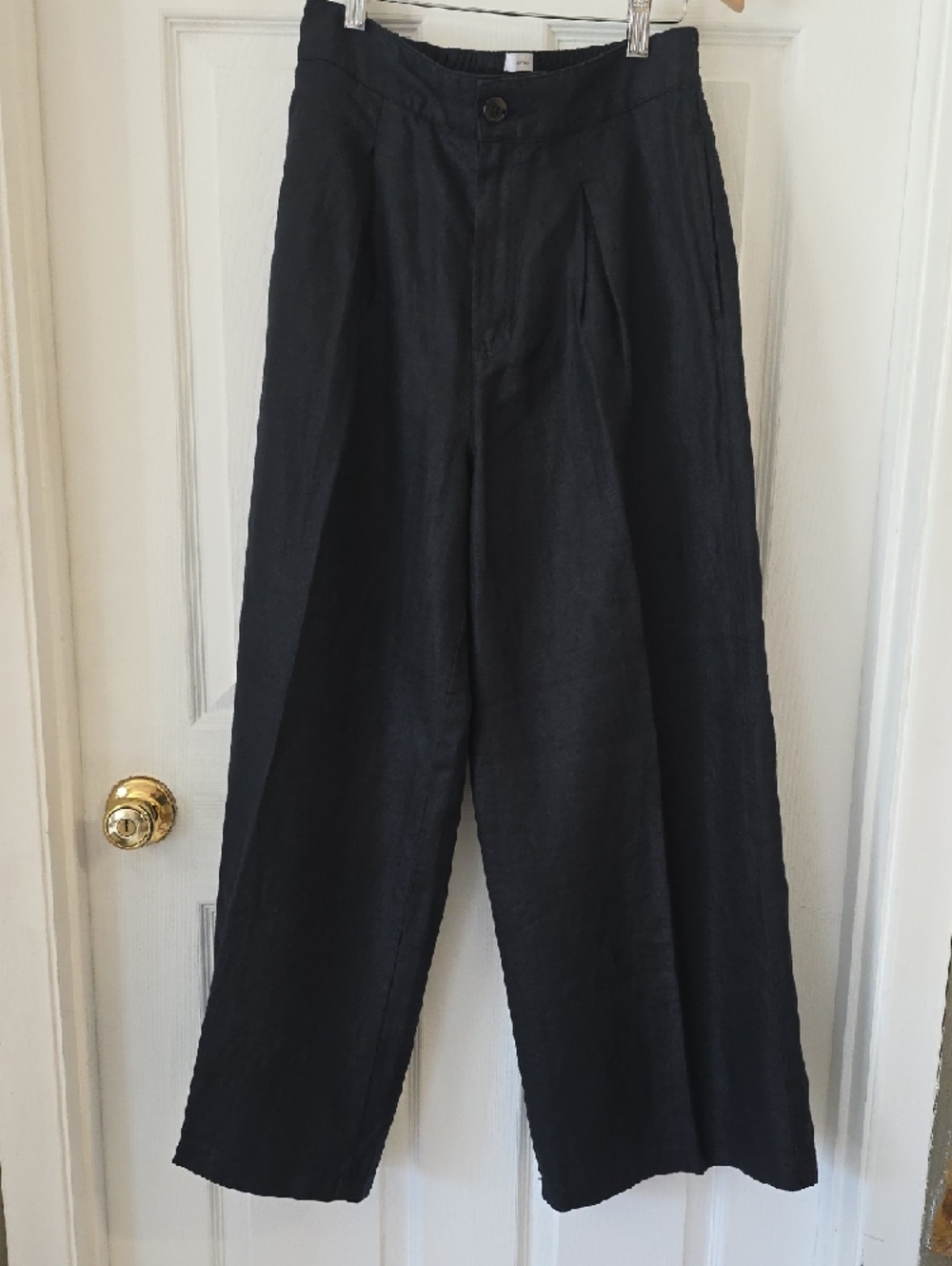 Linen Halston Lightweight Wide leg Pants in Dark Charcoal Gray Like New Size 6
